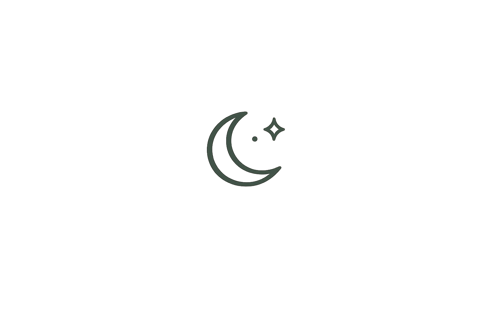 Icône représentant une lune et une étoile, symbolisant le sommeil, le repos et l’apaisement intérieur.