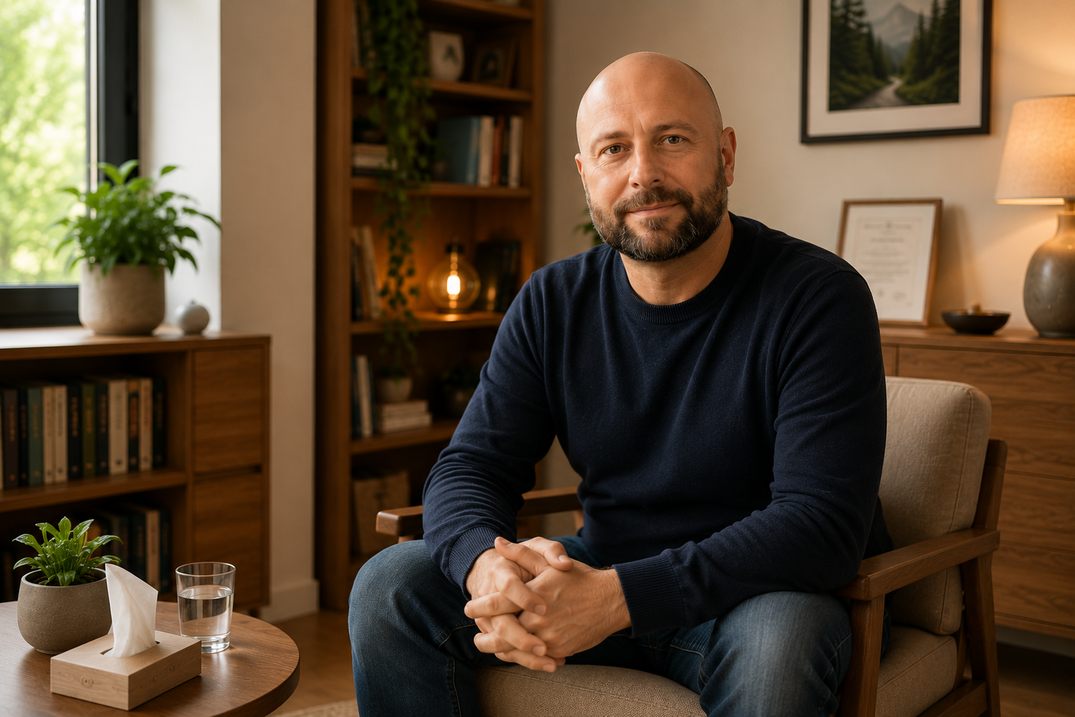 Portrait de Vincent Delagarde, psycho-praticien et formateur en hypnose thérapeutique à Saint-Avertin près de Tours.